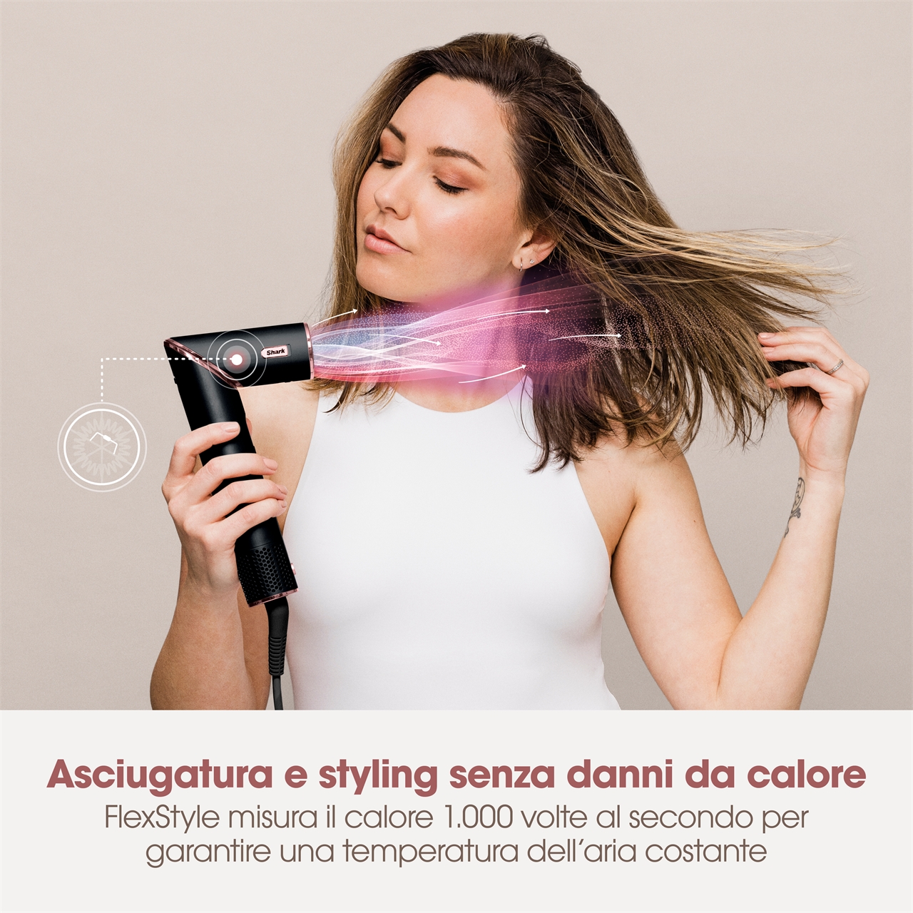 STYLER E ASCIUGACAPELLI SHARK FLEXSTYLE - NERO E ORO ROSA HD424EU-11