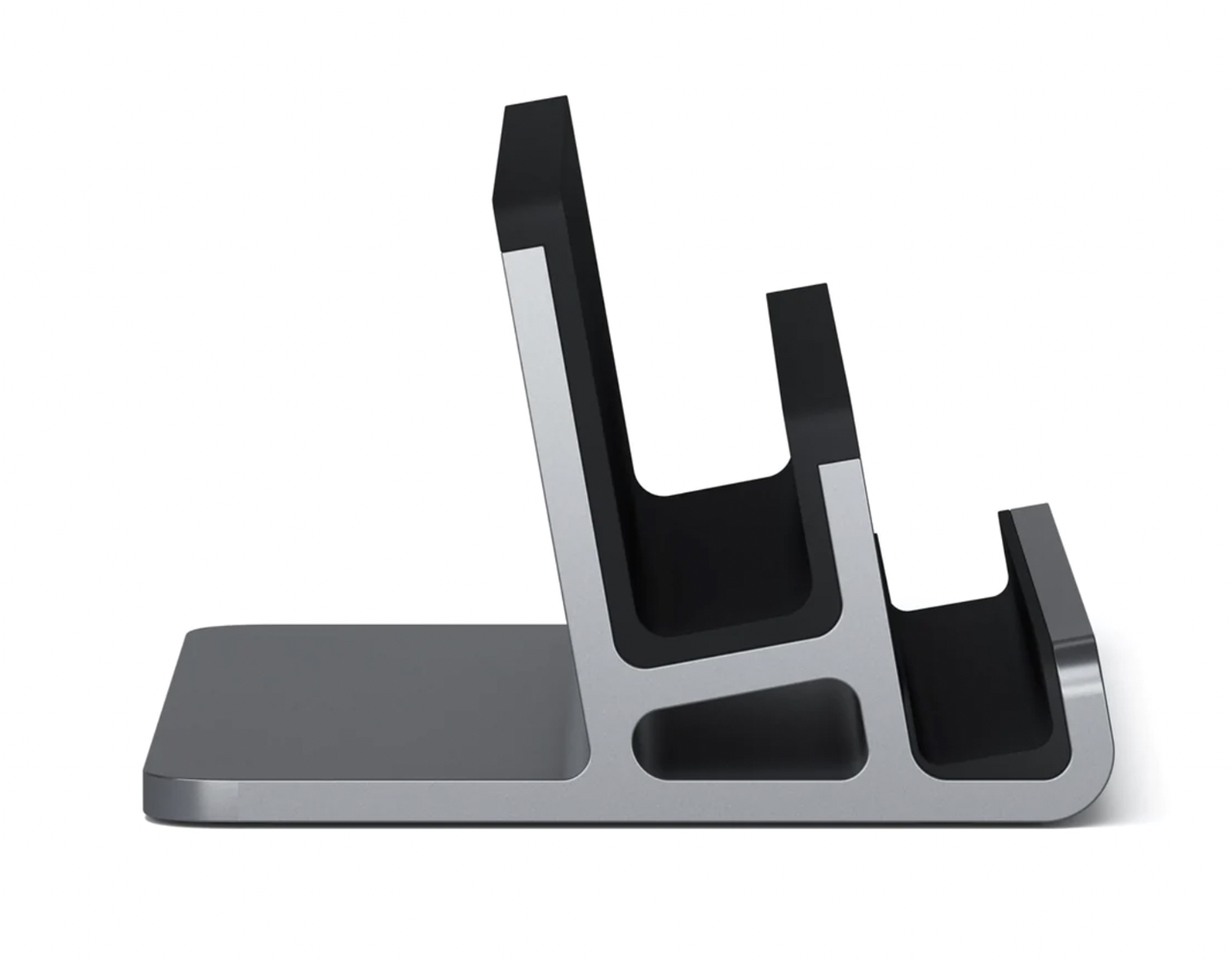 STAND VERTICALE DOPPIO PER LAPTOP IN ALLUMINIO SPACE GRAY