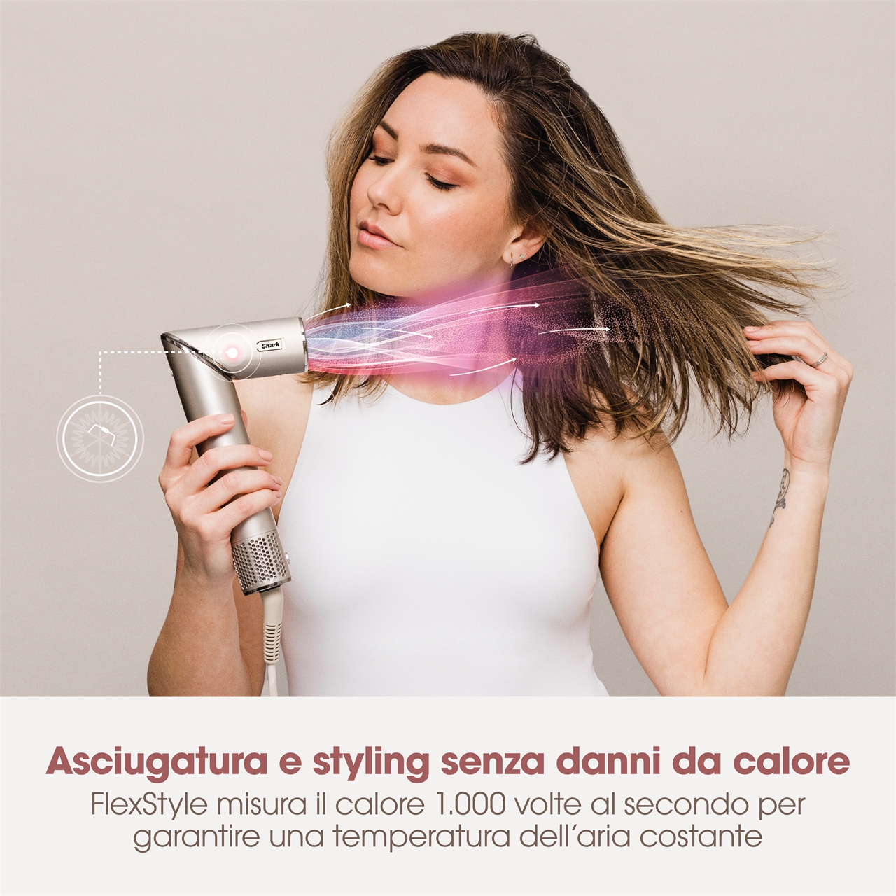 STYLER E ASCIUGACAPELLI SHARK FLEXSTYLE - CHAMPAGNE HD424SLEU-19