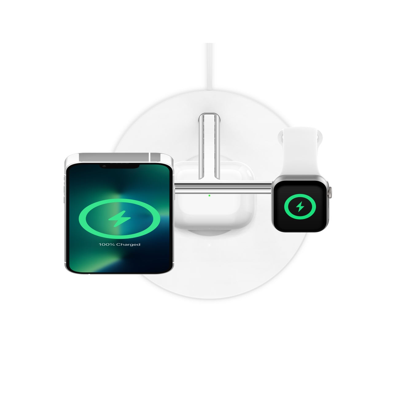 TAPPETINO DI RICARICA WIRELESS MAGSAFE 3 IN 1 W.WATCH FAST CHARGE -
BIANCO-2