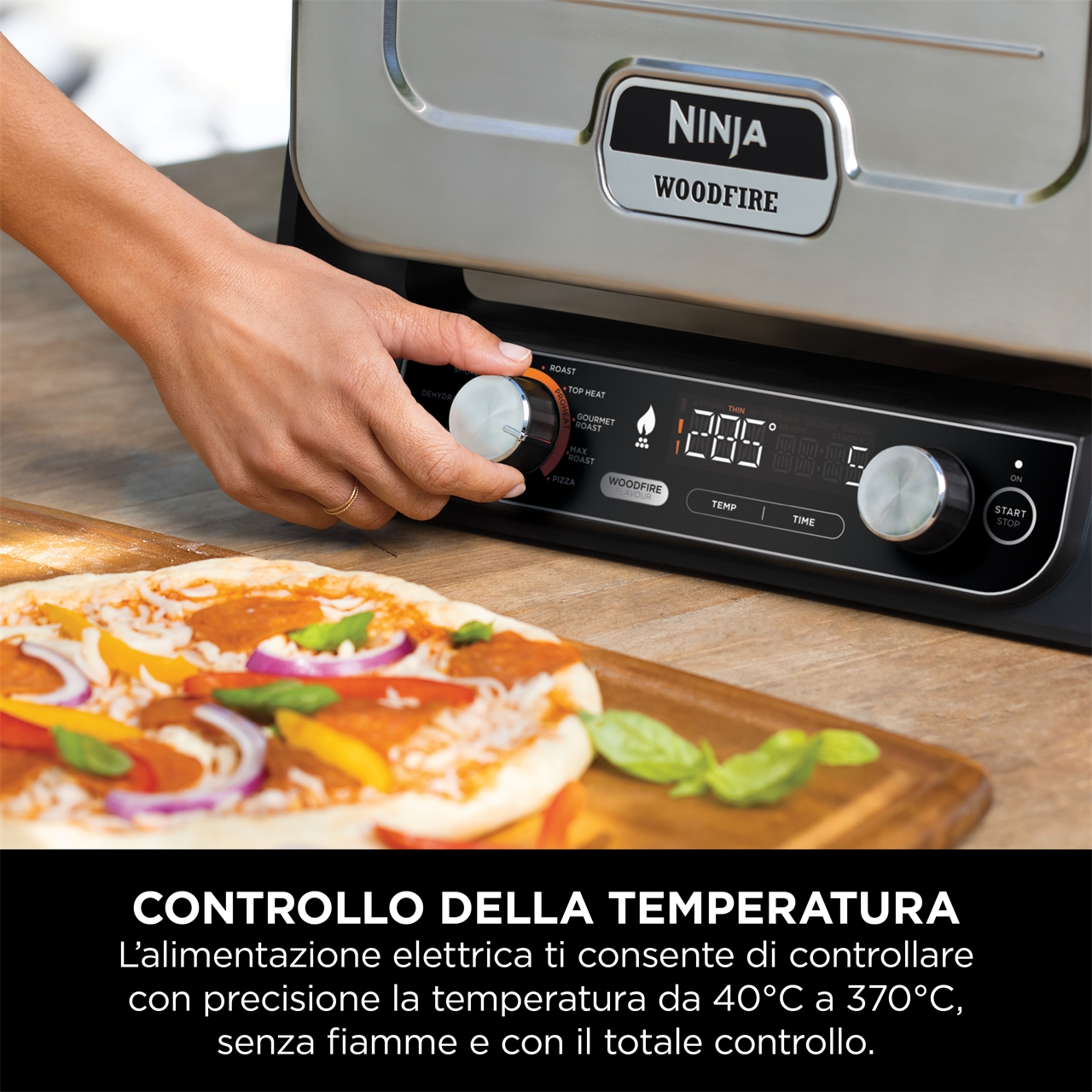 FORNO ELETTRICO DA ESTERNO PER PIZZA E ARROSTI NINJA WOODFIRE-3