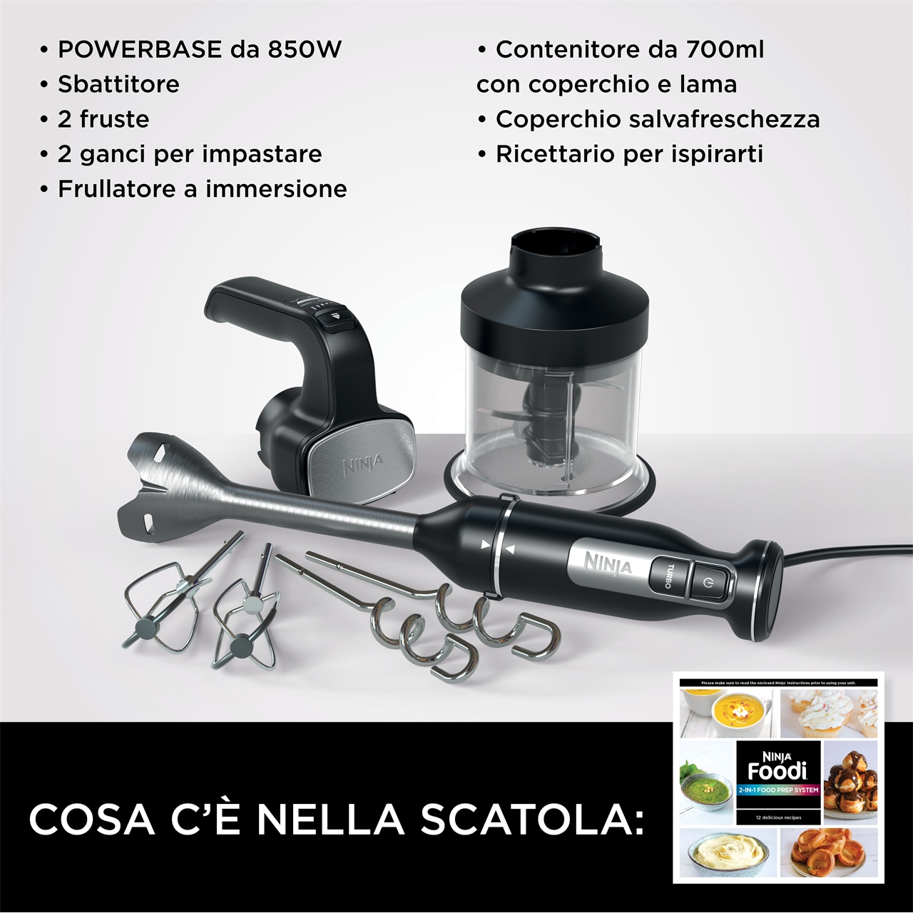 FRULLATORE 3 IN 1 NINJA POWERBASE CI100EU-1