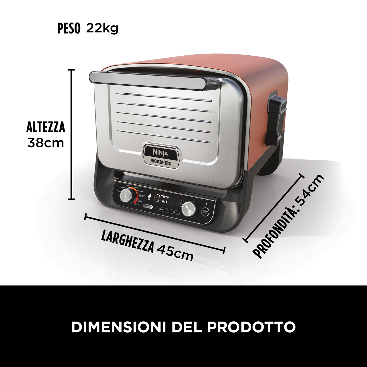 FORNO ELETTRICO DA ESTERNO PER PIZZA E ARROSTI NINJA WOODFIRE-16