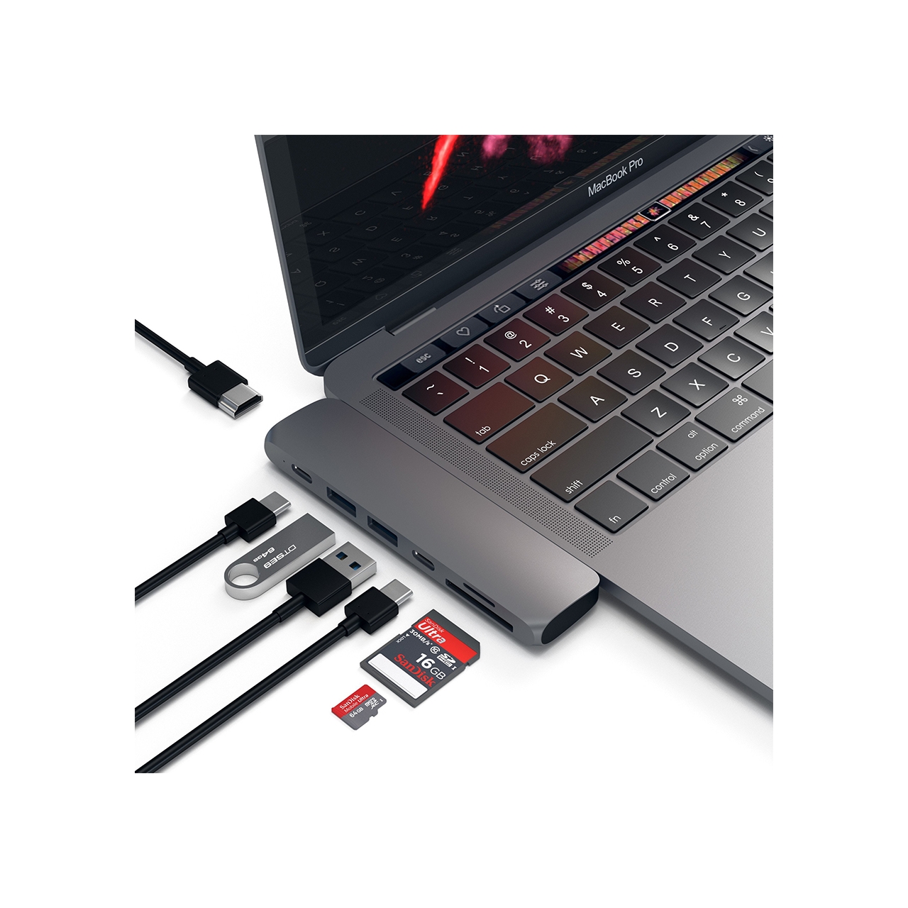 PRO HUB USB-C CON 4K HDMI + USB-C + CARD READER SPACE GRAY-3