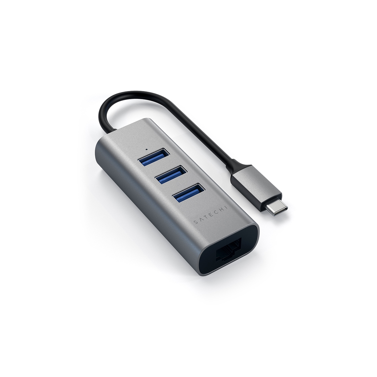 HUB USB-C 2-IN- 1 - 3 PORTE USB 3.0 + ETHERNET SPACE GRAY-1
