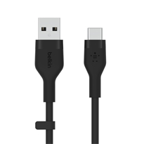 CAVO IN SILICONE DA USB-A A USB-C 1M - NERO